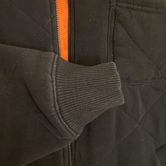 LAST MARKDOWN!! American Eagle Black Quilted Jacket with Orange Lining - Sz M - Picture 8 of 13